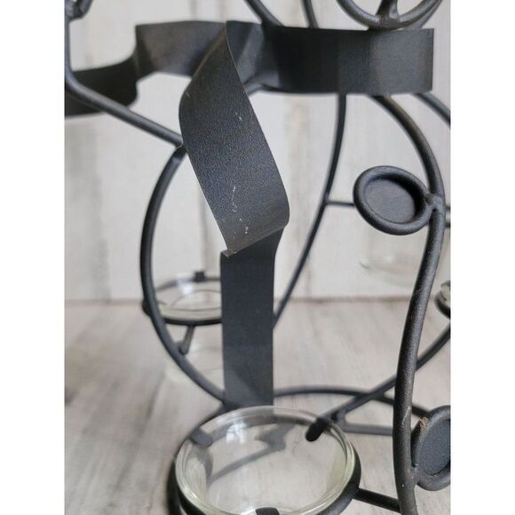 Metal abstract snowman tealight candle holder figure xmas - Picture 7 of 11